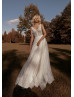 Ivory Tassel Glitter Tulle Trendy Wedding Dress
